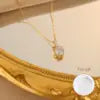 US Local Stock Zircon Pendant daily Wear Luxury Necklace High Quality Gold Plating Wedding Banquet Necklace holiday Gift