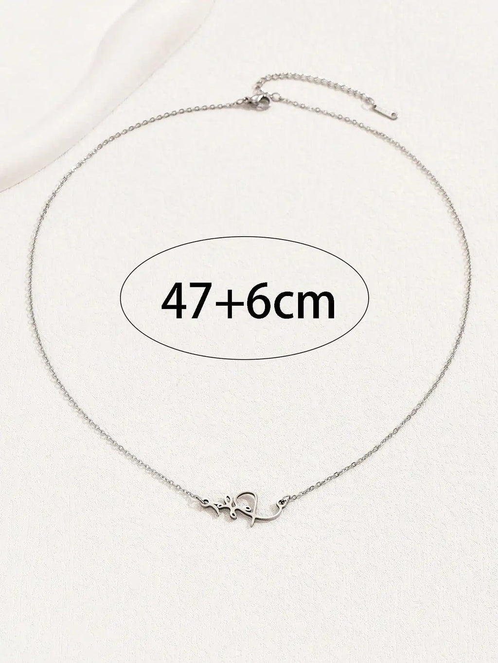 1pc Classic Stylish Simple Elegant Stainless Steel Irregular Pattern Pendant Necklace with Water-wave Chain