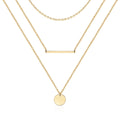 Refined Chic 18K Gold Stainless Steel Multi-Layer Necklace with Adjustable Chain Daily Wear Wedding Valentine Birthday Gift