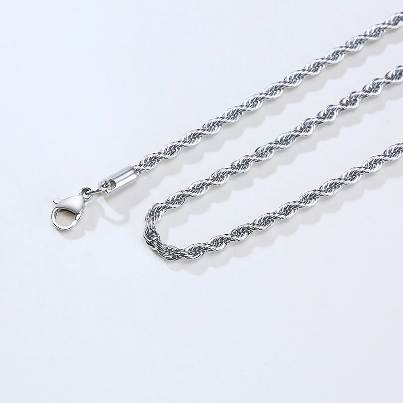 Vnox 2-5mm corde chaîne colliers pour hommes femmes torsadé Sigapore maillons tour de base décontracté Punk Rock en acier inoxydable mâle collier
