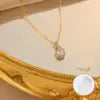 US Local Stock Zircon Pendant daily Wear Luxury Necklace High Quality Gold Plating Wedding Banquet Necklace holiday Gift