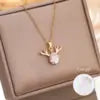 US Local Stock Zircon Pendant daily Wear Luxury Necklace High Quality Gold Plating Wedding Banquet Necklace holiday Gift