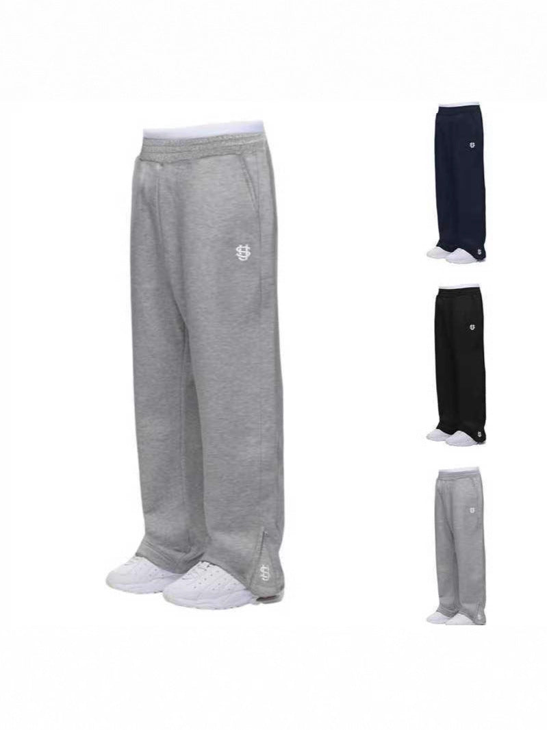 Cross-Border European and American Retro Y2K Street Trendy Hip-Hop Casual Elastic Waist Zipper Loose Pure Color Sports Casual Pants