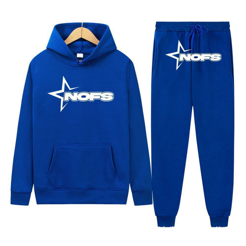 Y2K New Long Sleeve Noes Hoodie Suit Sweatshirt Two-Piece Punk Band Rock Clothing Streetwear