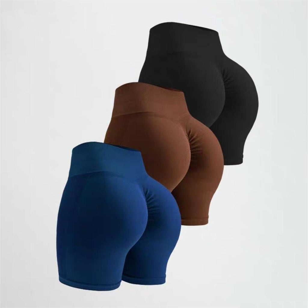 Cross-Border Popular Wholesale High-Waisted Peach-Shaped Sports Fitness Shorts Seamless Women's Elastic Breathable Gym Training Shorts
