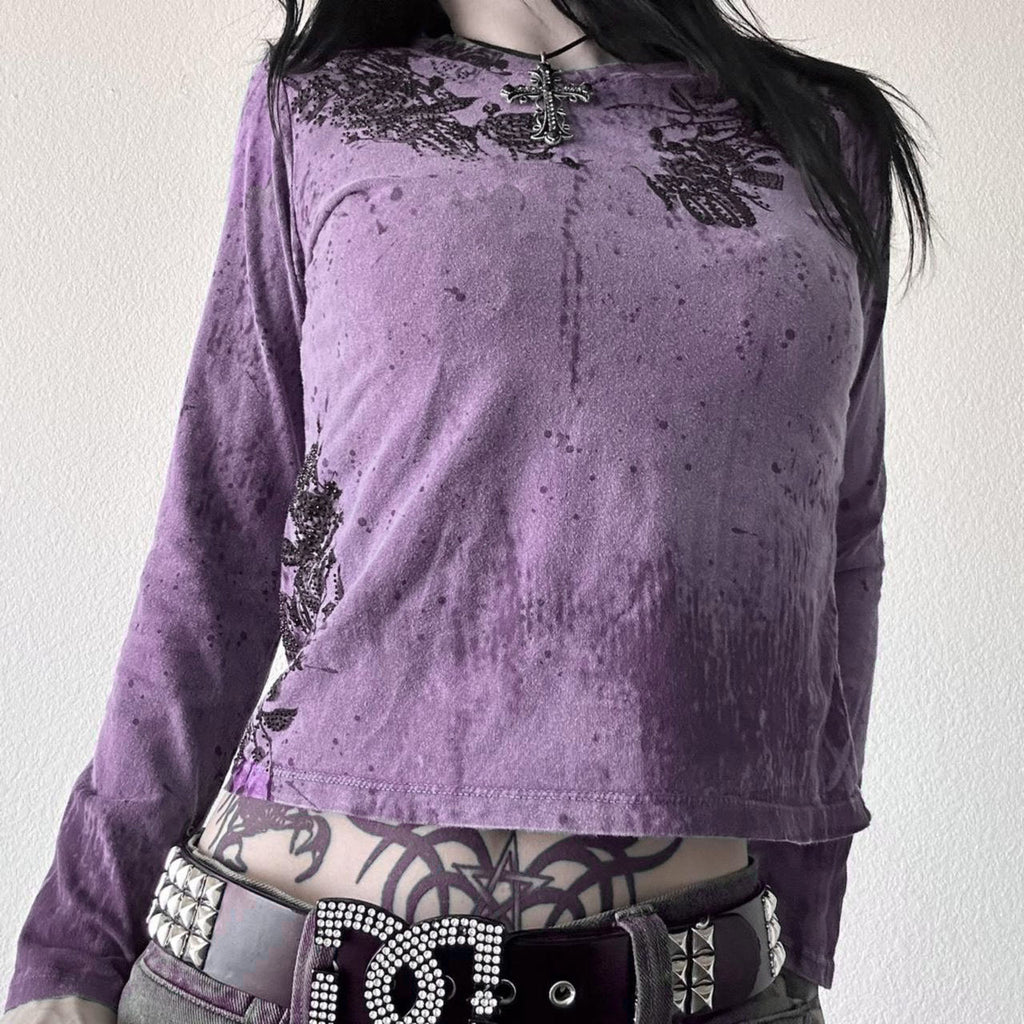 2026 Spring New Cross-Border Women's Clothing Amazon Y2K Casual Style Brick Print Slim Fit Long Sleeve Women's T-Shirt