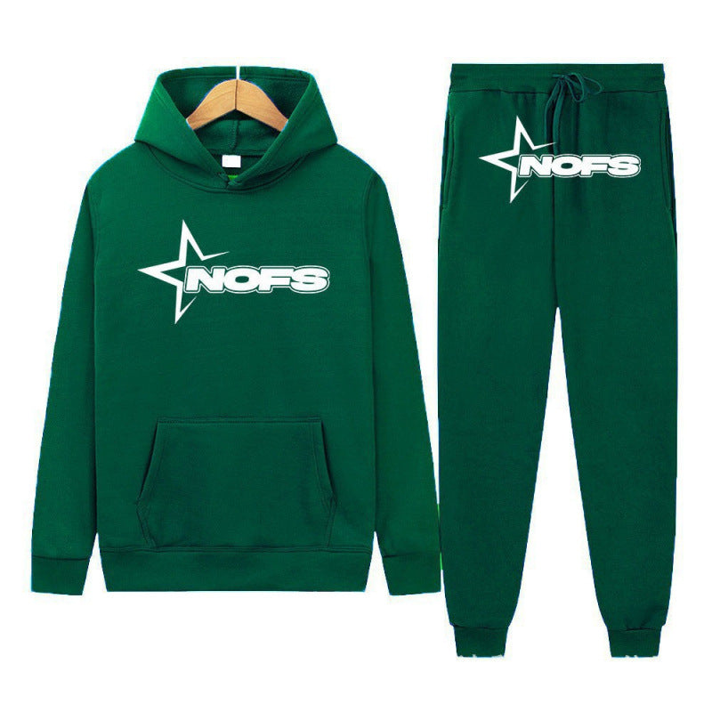 Y2K New Long Sleeve Noes Hoodie Suit Sweatshirt Two-Piece Punk Band Rock Clothing Streetwear