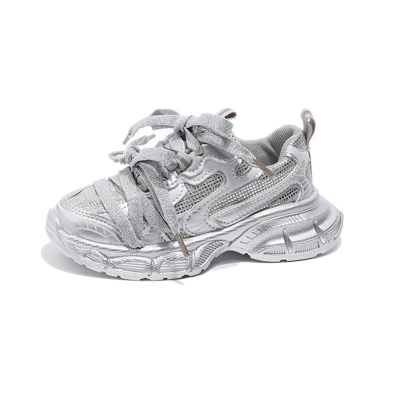 Children's Sports Shoes 2025 Spring and Autum New Boys' Casual Dad Shoes Girls Soft Sole Lightweight Running Shoes
