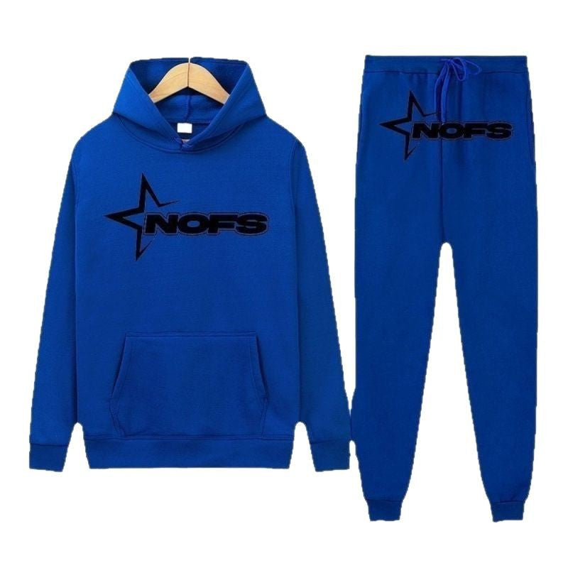Y2K New Long Sleeve Noes Hoodie Suit Sweatshirt Two-Piece Punk Band Rock Clothing Streetwear