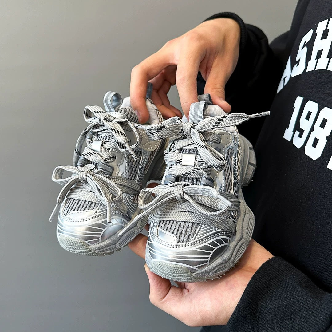 Children's Sports Shoes 2025 Spring and Autum New Boys' Casual Dad Shoes Girls Soft Sole Lightweight Running Shoes
