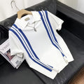 2025 New Style Stripe Trend POLO Youth Fashion Lazy Short-sleeved Fashionable Loose Instagram Style Summer Japanese Men