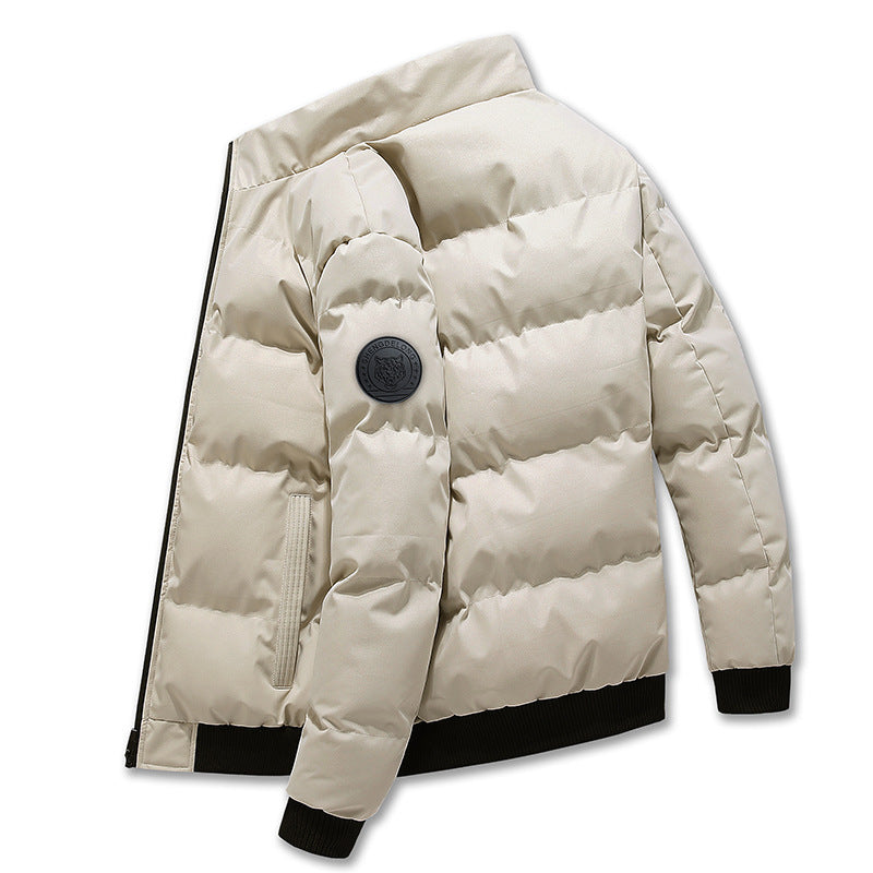 2022 Winter New Men's Cotton Jacket Trendy Stand Collar down Cotton Coat Men's Fashion Brand Outerwear Korean Style Thick Cotton Jacket