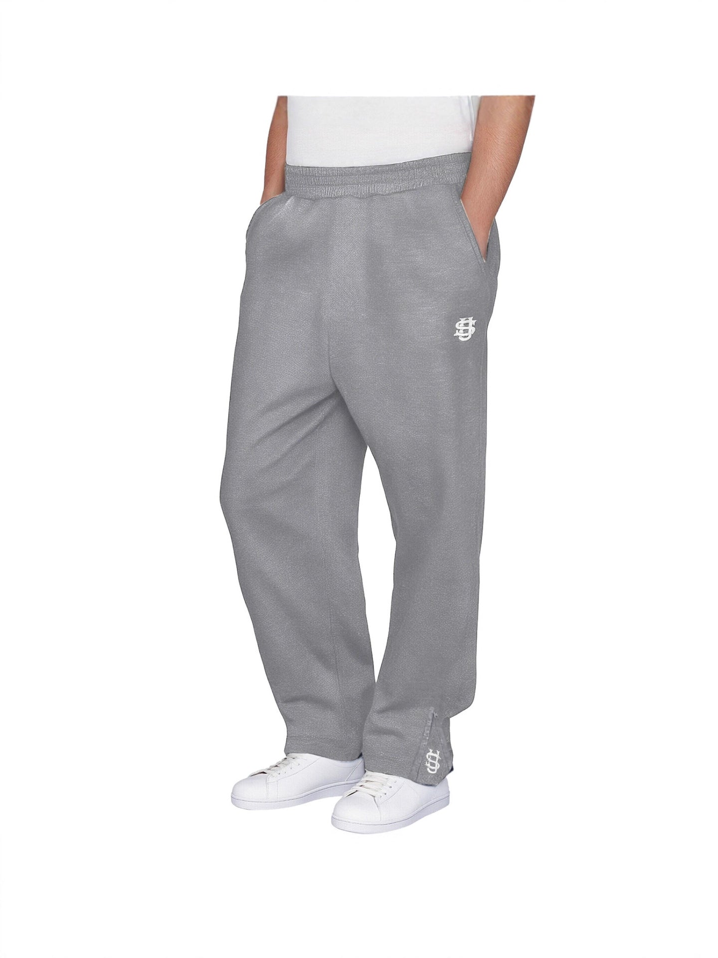 Cross-Border European and American Retro Y2K Street Trendy Hip-Hop Casual Elastic Waist Zipper Loose Pure Color Sports Casual Pants