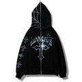 Autumn and Winter New European and American Personality Trendy Hot Drilling Printed Sweater Cardigan High Street Casual Hip Hop Metal Zipper Jacket