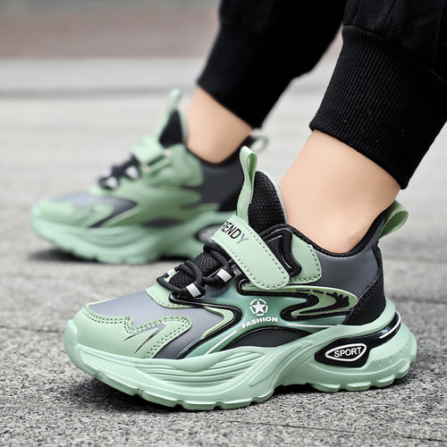 Autumn and Winter Leather Children's sneaker Boys fleece-lined Cotton Shoes Student Dad's Shoes Running Shoes Warm Snow Shoes Children's Shoes