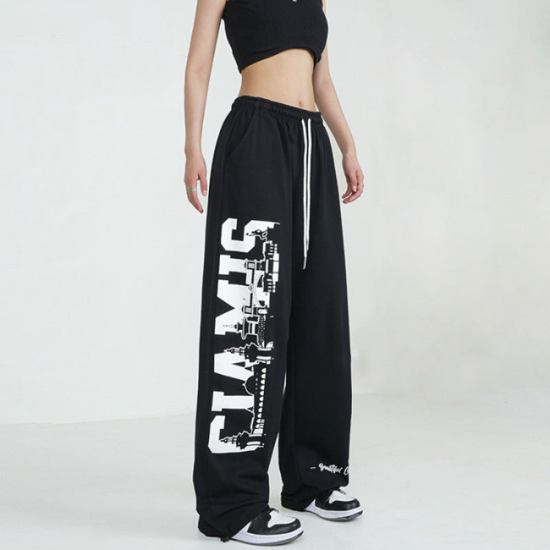 Jazz Dance American Style HIPHOP Pants Cotton Printed Loose Ins Trendy Sports Pants Casual Wide Leg Pants