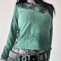 2026 Spring New Cross-Border Women's Clothing Amazon Y2K Casual Style Brick Print Slim Fit Long Sleeve Women's T-Shirt