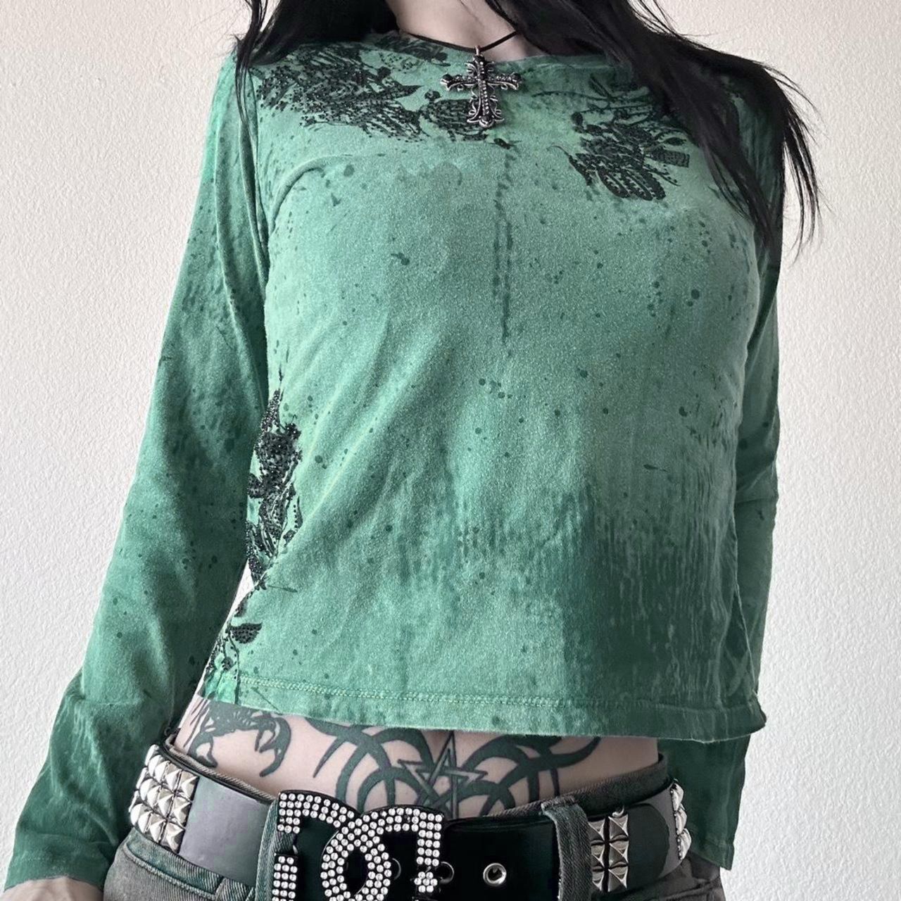 2026 Spring New Cross-Border Women's Clothing Amazon Y2K Casual Style Brick Print Slim Fit Long Sleeve Women's T-Shirt