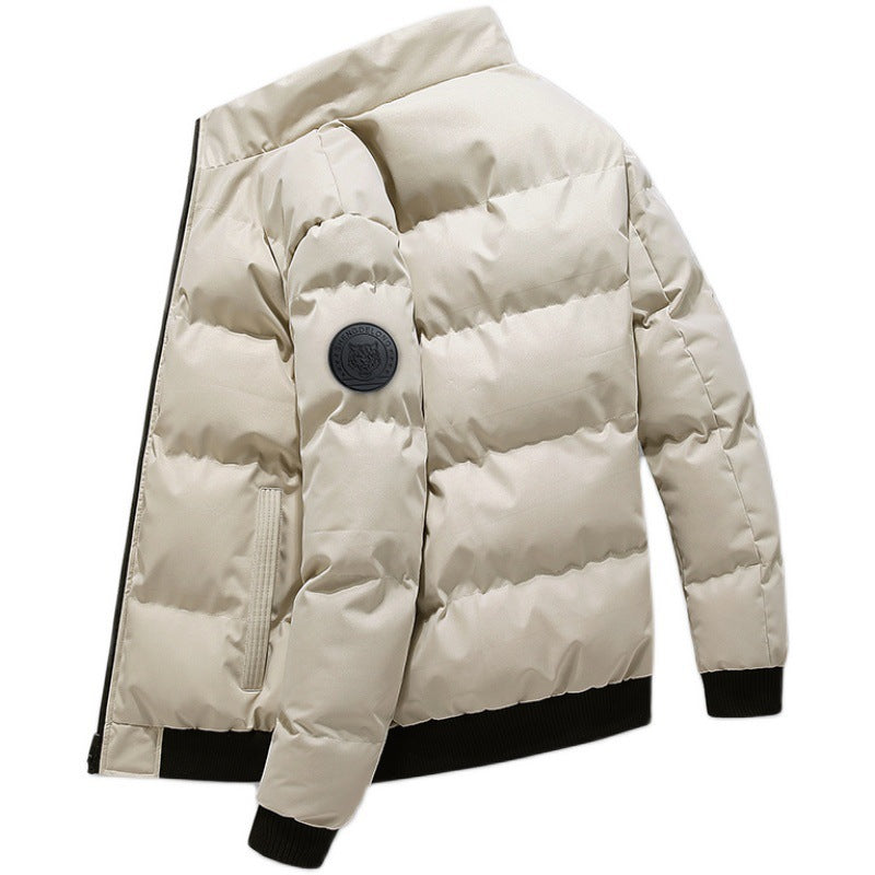 2022 Winter New Men's Cotton Jacket Trendy Stand Collar down Cotton Coat Men's Fashion Brand Outerwear Korean Style Thick Cotton Jacket