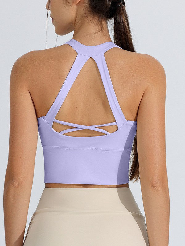 New Sports Underwear Women's Shockproof High Strength Running Fitness Yoga Suit One-piece Fixed Yoga Bra Vest