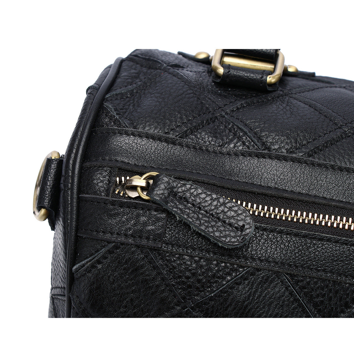 Genuine Leather Basket Bag Manufacturer Cross-Border Bag Women's Bag Contrasting Color Colorful Stitching Shoulder Crossbody Bag Handbag Women's Bag
