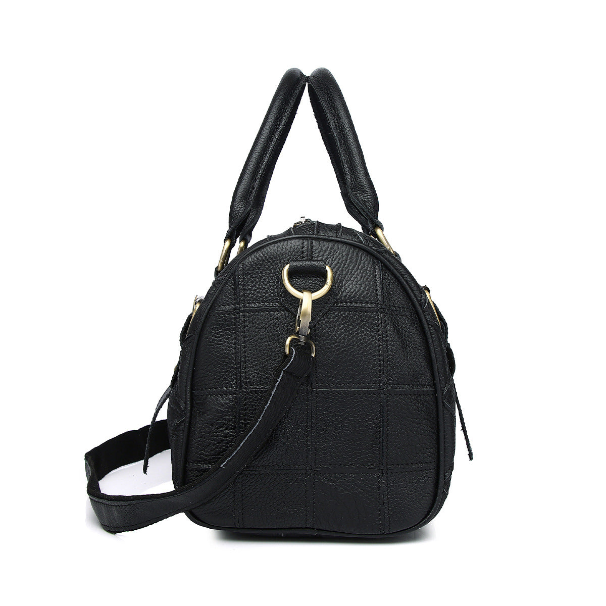 Genuine Leather Basket Bag Manufacturer Cross-Border Bag Women's Bag Contrasting Color Colorful Stitching Shoulder Crossbody Bag Handbag Women's Bag