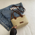 Summer Vacation Beach Style Straw Woven Bag, Hand-Held and Crossbody Bag, 2025 New Trendy Knotted Basket Bag, Woven Bag