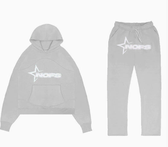 Y2K New Long Sleeve Noes Hoodie Suit Sweatshirt Two-Piece Punk Band Rock Clothing Streetwear