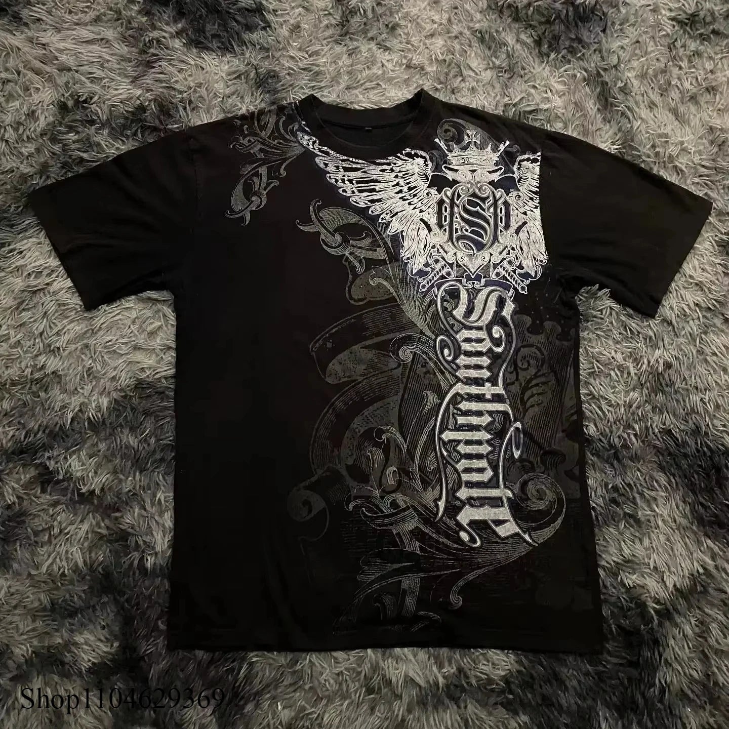 Classique Y2K Style gothique T-shirt imprimé surdimensionné T-shirt haute rue chemises gothique col rond couverture en coton nouveaux hommes femmes T-shirt