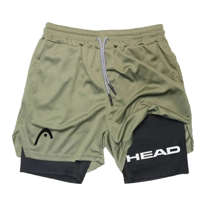 Short de course 2-en-1 pour hommes, idéal pour le fitness et l'entraînement, séchage rapide, double couche, polyvalent et tendance pour l'été