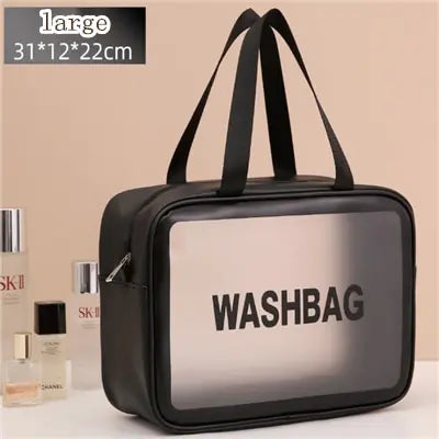 Sac de lavage de voyage portable pour femme, transparent, étanche, stockage de maquillage, poudres, grande capacité, étui cosmétique, EvaluBeauty