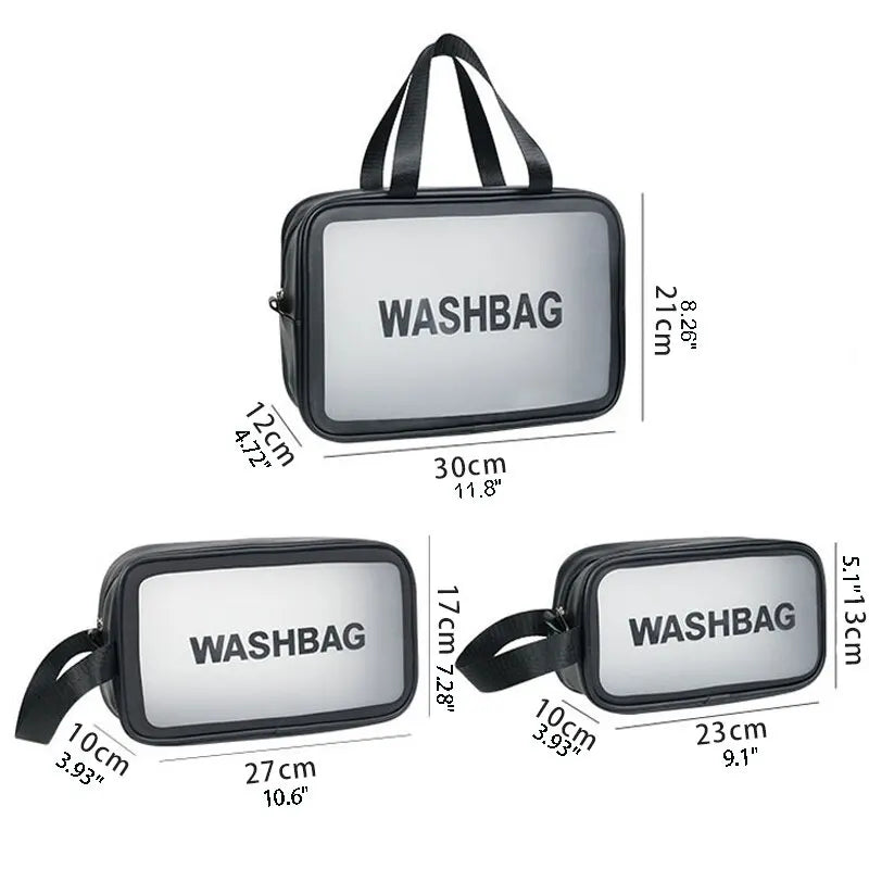 Sac de lavage de voyage portable pour femme, transparent, étanche, stockage de maquillage, poudres, grande capacité, étui cosmétique, EvaluBeauty