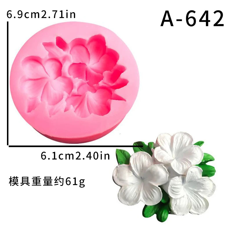 Frangipani – moule à bougie en Silicone, fleur de gardénia, savon fait à la main, cire de soja, bougie parfumée, ornements en plâtre, décoration de maison