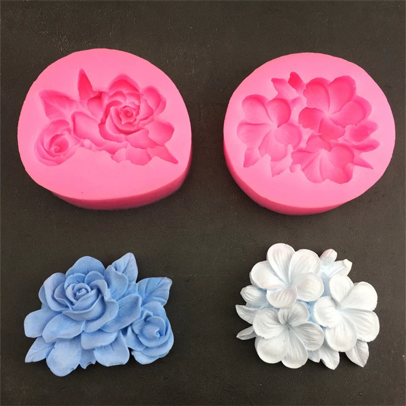 Frangipani – moule à bougie en Silicone, fleur de gardénia, savon fait à la main, cire de soja, bougie parfumée, ornements en plâtre, décoration de maison