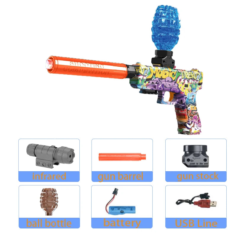 Pistolet Blaster électrique pour enfants, jouet d'extérieur, pistolet de tir à balles, jeu d'été, tir à l'eau, jeu de fête interactif pour enfants et adultes