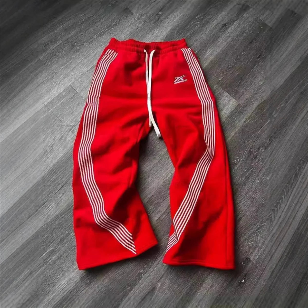 Y2k gris pantalons décontractés Vintage fonctionnel tactique hommes femmes Premium Jogging pantalon à jambes larges cordon Streetwear pantalons de survêtement