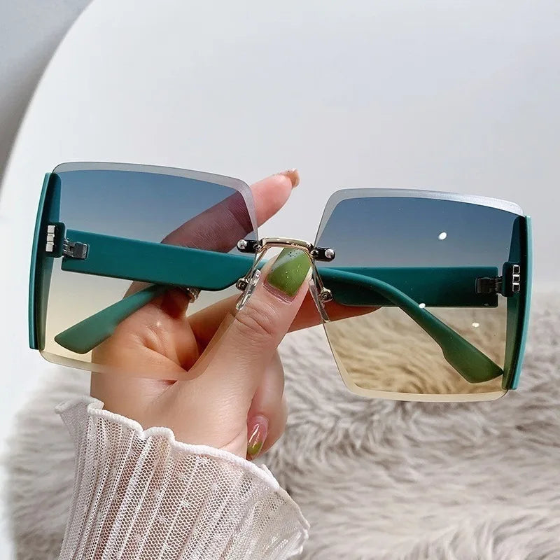 Style coréen classique noir grandes nuances carrées lunettes de soleil pour femmes hommes mode femmes lunettes de soleil avec Protection Uv