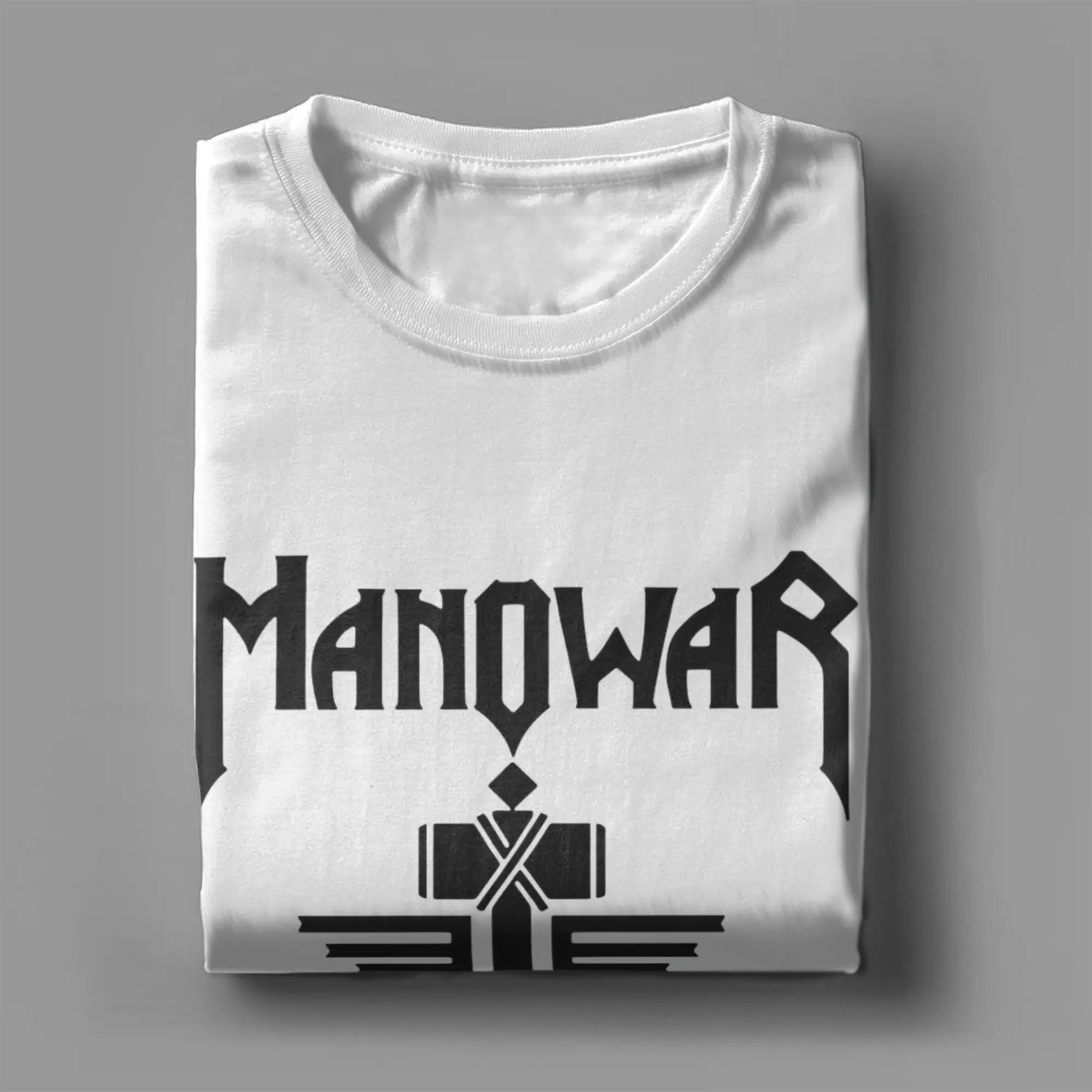 T-shirt Manowars pour hommes, vêtements en pur coton, nouveauté, manches courtes, col rond, t-shirt imprimé