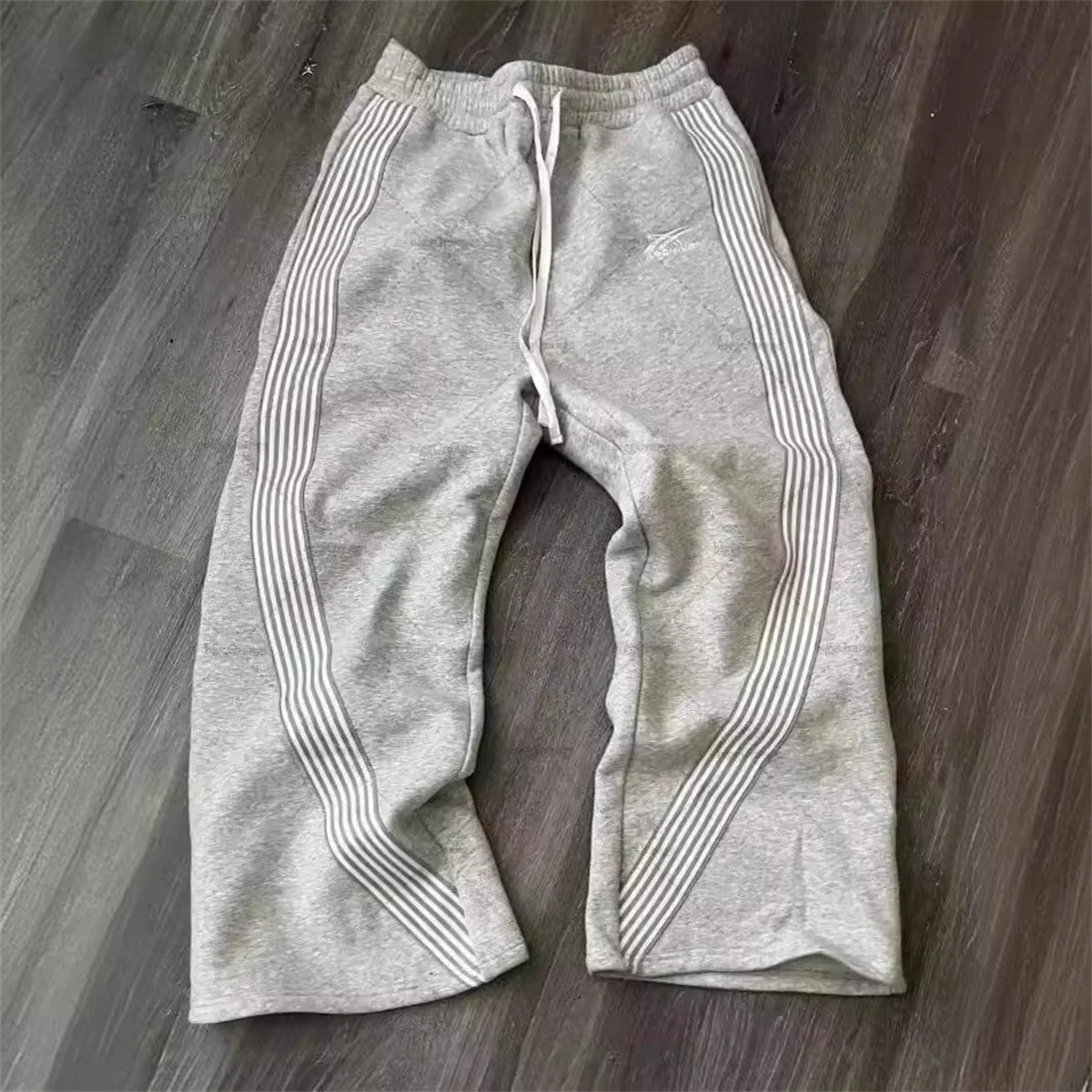 Y2k gris pantalons décontractés Vintage fonctionnel tactique hommes femmes Premium Jogging pantalon à jambes larges cordon Streetwear pantalons de survêtement