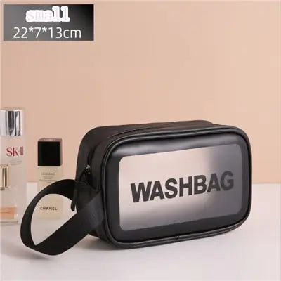 Sac de lavage de voyage portable pour femme, transparent, étanche, stockage de maquillage, poudres, grande capacité, étui cosmétique, EvaluBeauty