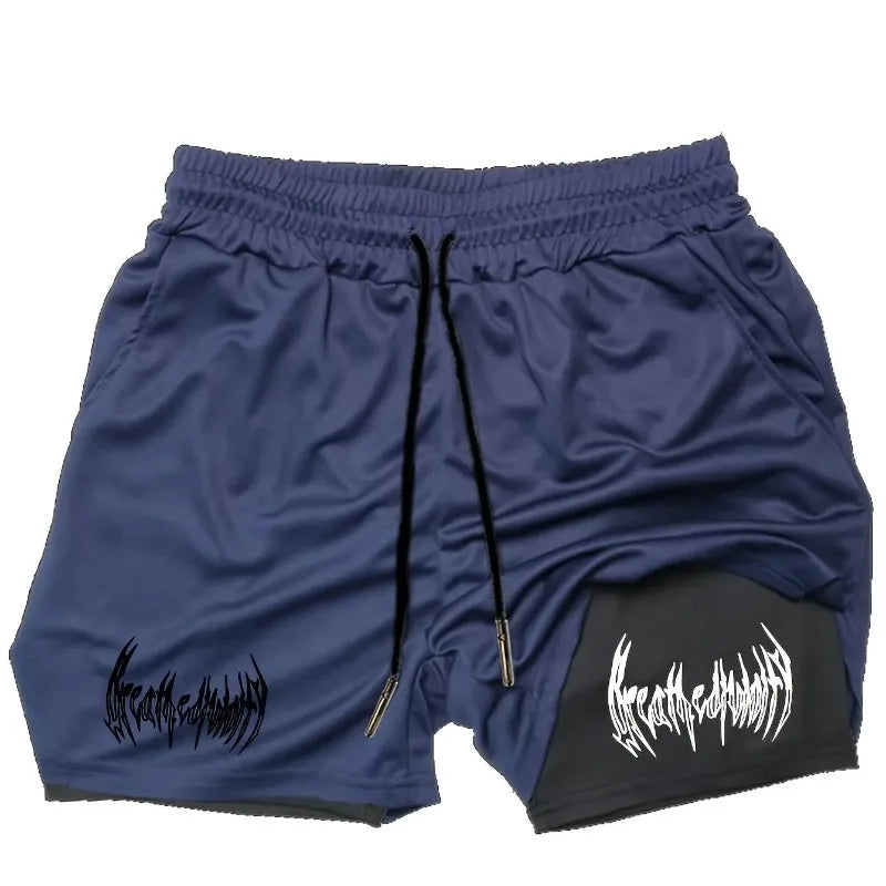Shorts de course 2-en-1 double couche pour hommes – Idéal pour l'entraînement, le jogging, le sport, la gym et le fitness – Élastique et multifonctionnel