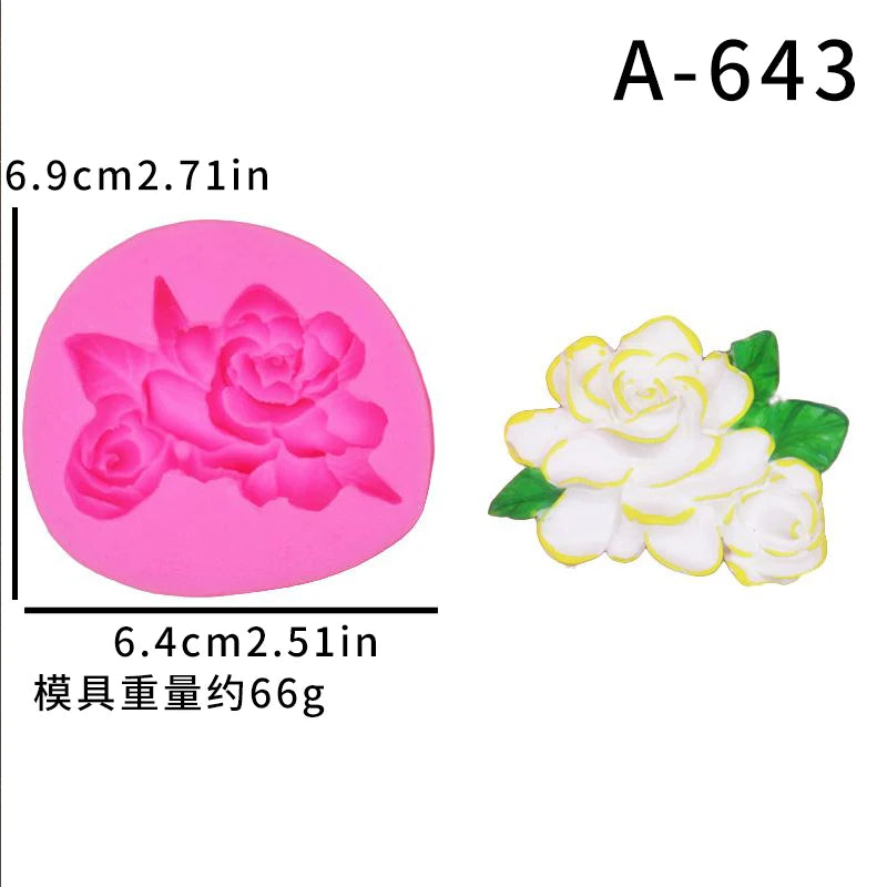 Frangipani – moule à bougie en Silicone, fleur de gardénia, savon fait à la main, cire de soja, bougie parfumée, ornements en plâtre, décoration de maison