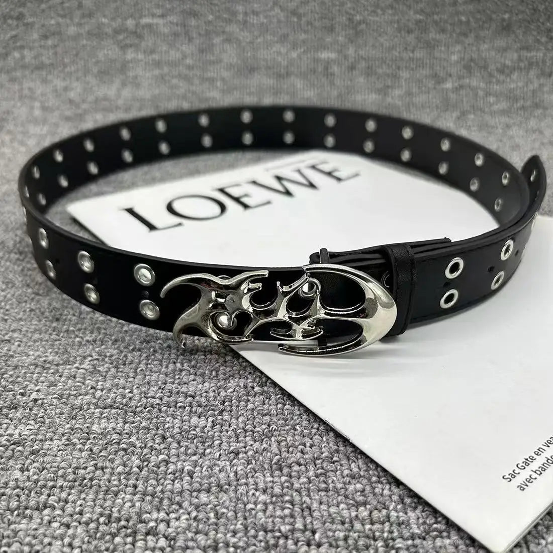 Ceinture Punk en cuir PU ajouré Y2K pour hommes et femmes, accessoire tendance pour cadeaux, ceintures de taille neutres, grande taille, nouvelle collection