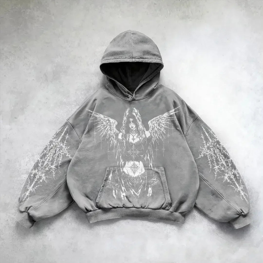 Y2k – sweat à capuche Vintage pour femmes, imprimé à la mode, fermeture éclair, Harajuku, Hip Hop, manteaux à manches longues, ample, Streetwear