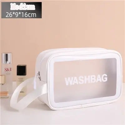 Sac de lavage de voyage portable pour femme, transparent, étanche, stockage de maquillage, poudres, grande capacité, étui cosmétique, EvaluBeauty
