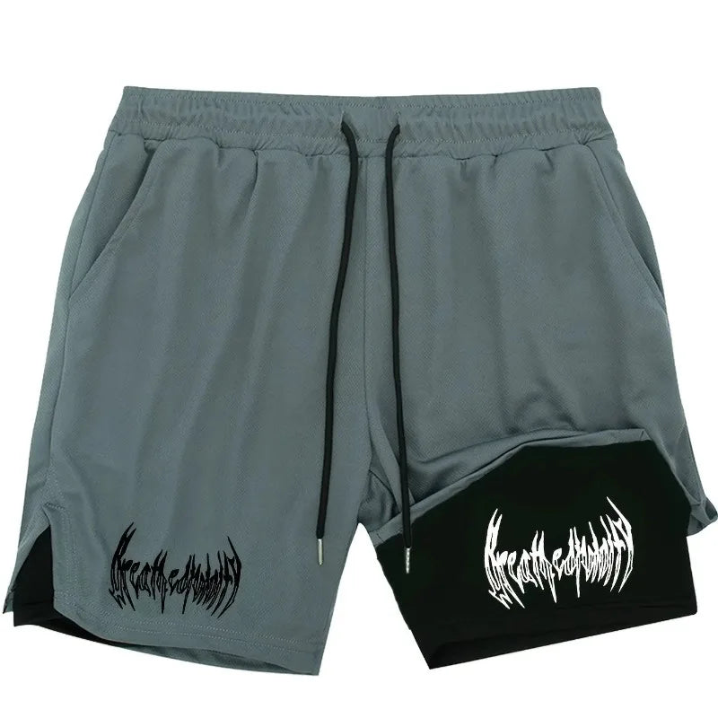 Shorts de course 2-en-1 double couche pour hommes – Idéal pour l'entraînement, le jogging, le sport, la gym et le fitness – Élastique et multifonctionnel