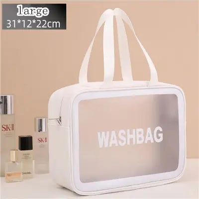 Sac de lavage de voyage portable pour femme, transparent, étanche, stockage de maquillage, poudres, grande capacité, étui cosmétique, EvaluBeauty