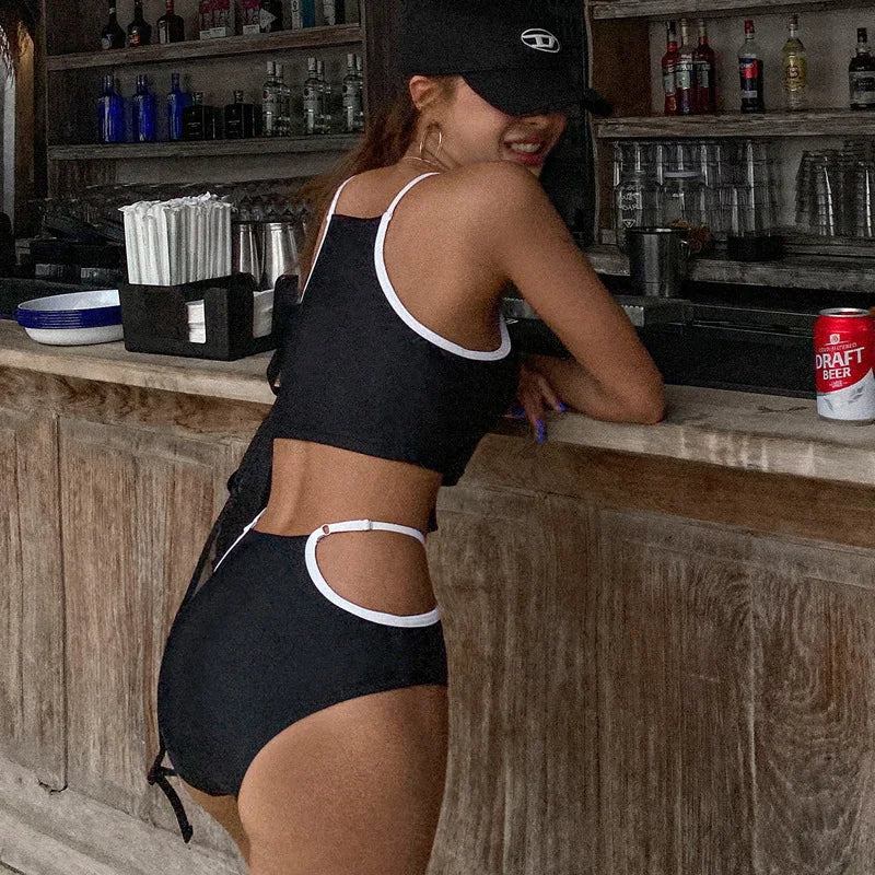 Nouveau Maillot de Bain Deux Pièces Taille Haute Amincissant Thermique pour Femme 2025 – Idéal Plage, Vacances, Station Balnéaire et Surf Décontracté