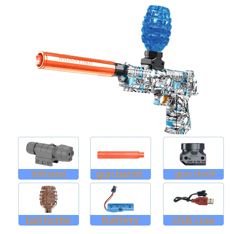 Pistolet Blaster électrique pour enfants, jouet d'extérieur, pistolet de tir à balles, jeu d'été, tir à l'eau, jeu de fête interactif pour enfants et adultes