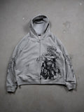 Sweat à capuche Y2K Hiphop Jojo Bizarre Adventure Harajuku surdimensionné pour homme et femme, sweat à capuche zippé Hip Hop pour couple, sweat-shirt streetwear